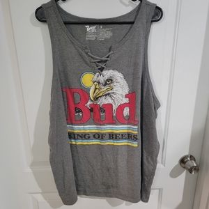 Sleeveless Cross Detail Graphic Tee